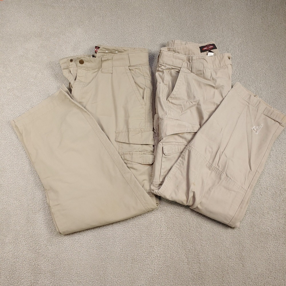 2 Pairs TRU-SPEC Cargo Pants - Men 36x32 Khaki Tan Tactical Utility Multi-Pocket